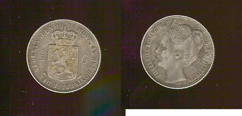 Netherlands 1/2 gulden 1905 VF/aEF